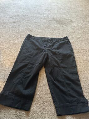R.Q.T. Women Black Cropped Wide-Leg Pants size 22 W